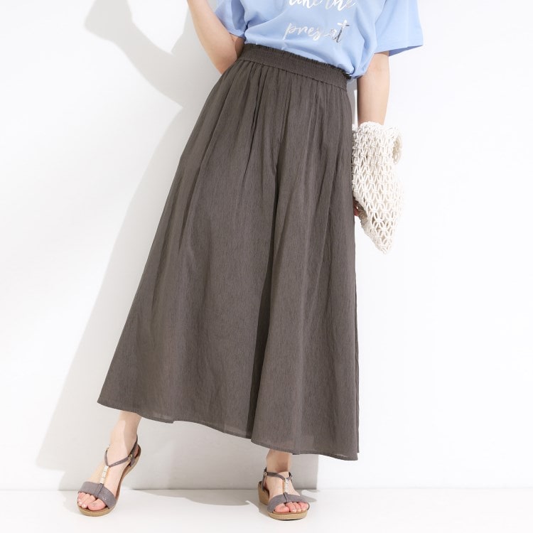 シューラルー/ドレスキップ(SHOO・LA・RUE/DRESKIP)の【S-LL/ひんやり】涼を感じるシアー感 軽やかスカーチョ 6～9分丈パンツ
