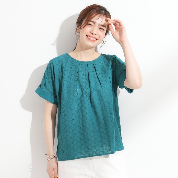 シューラルー/ドレスキップ(SHOO・LA・RUE/DRESKIP)の【S-LL】大人世代の上品な甘さ 刺繍レース切り替えトップス カットソー