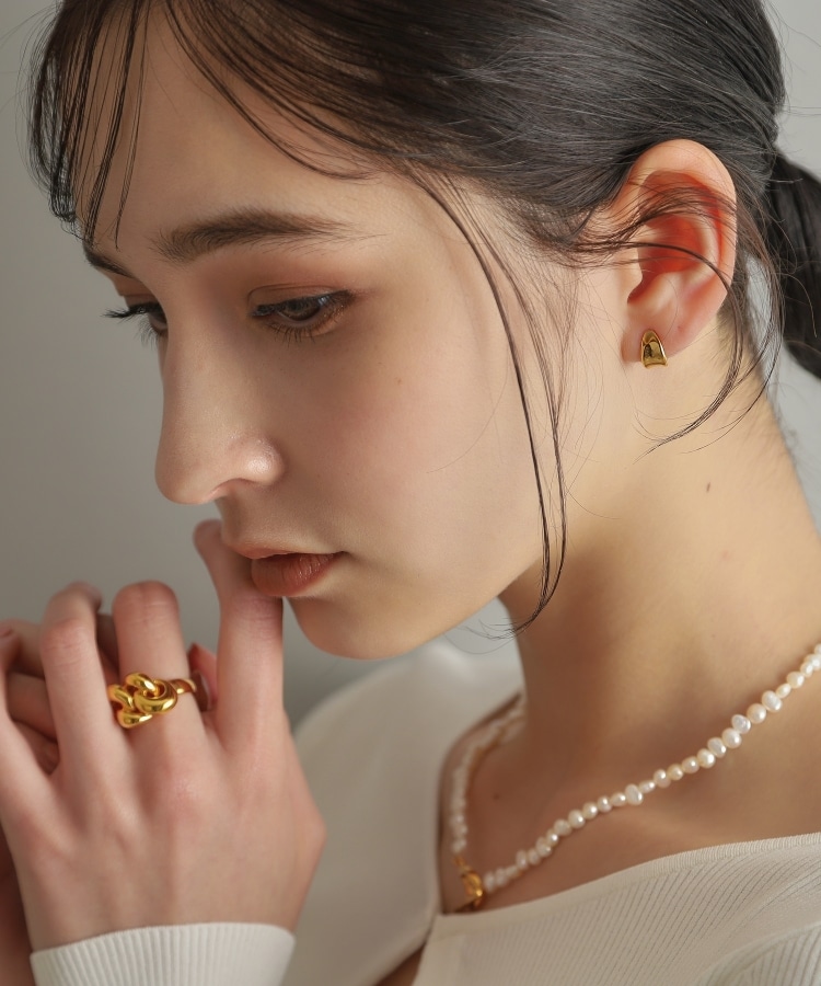 シルバー スモールフープ トリプルカーブピアス（ピアス