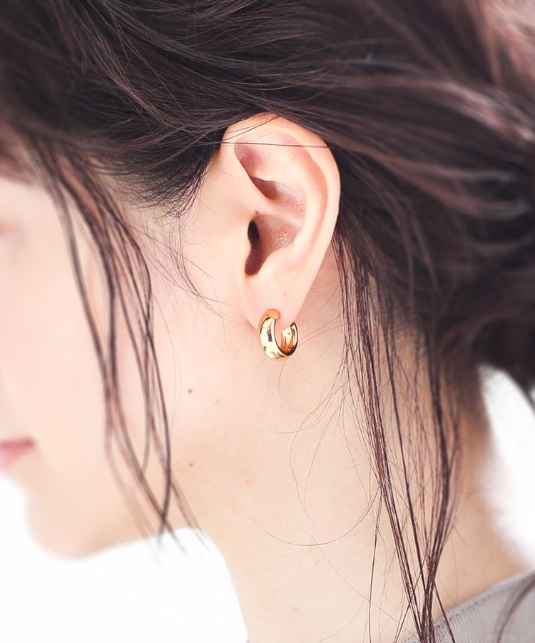 シルバー スモールフープ プランプピアス GP（ピアス