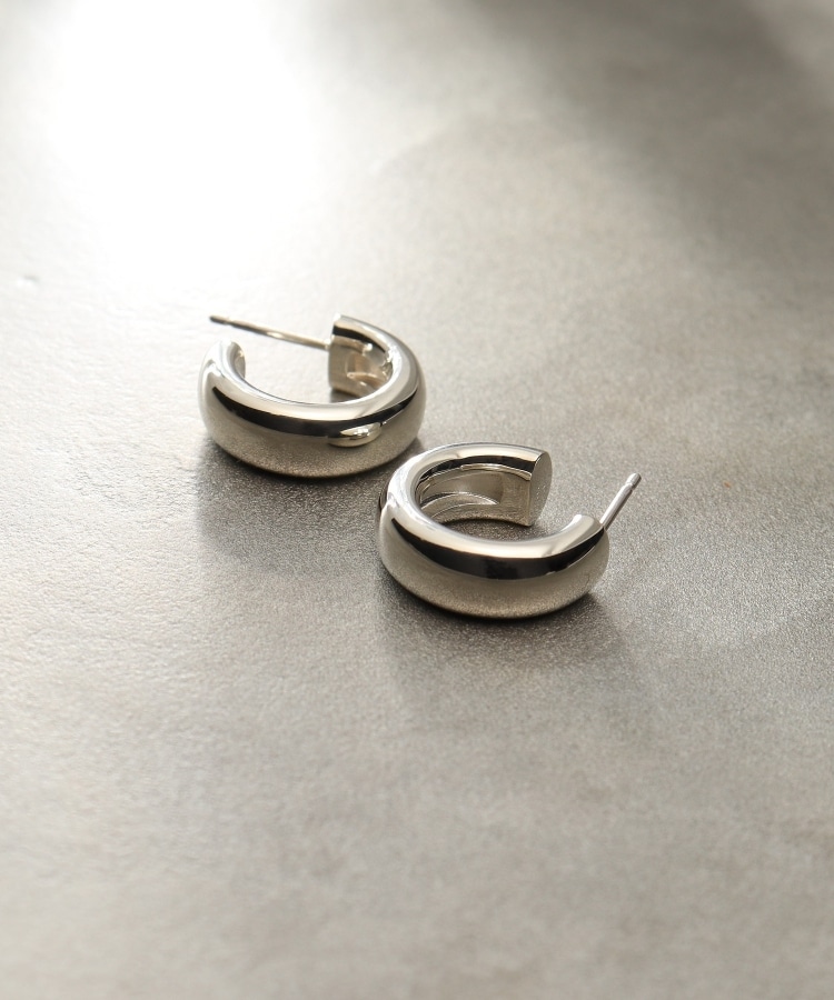 【WEB限定】スモールフープ プランプピアス(シルバー)