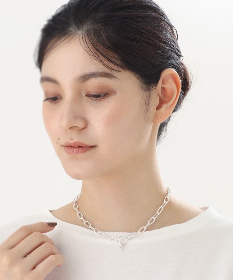 シルバー リンクチェーン ショートマンテルネックレス シルバー リンクチェーン ショートマンテルネックレス