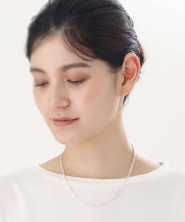 【WEB限定】デザインチェーン ショート&ロングネックレス(シルバー)
