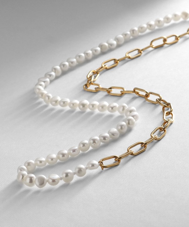 シルバー バロックパール 2Wayチェーンミックス ネックレス GP シルバー バロックパール 2Wayチェーンミックス ネックレス GP