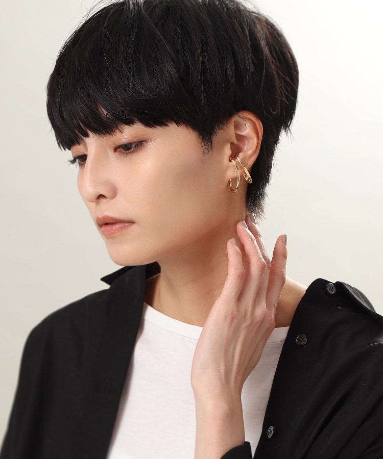 【WEB限定】ニュアンスライン ダブルオーバルイヤーカフ(片耳用)