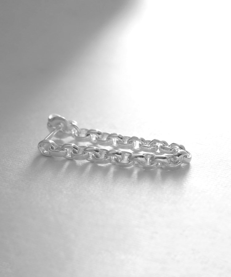 シルバー ドームチェーン フープピアス(ピアス) | COCOSHNIK シルバー ドームチェーン フープピアス(ピアス) | COCOSHNIK