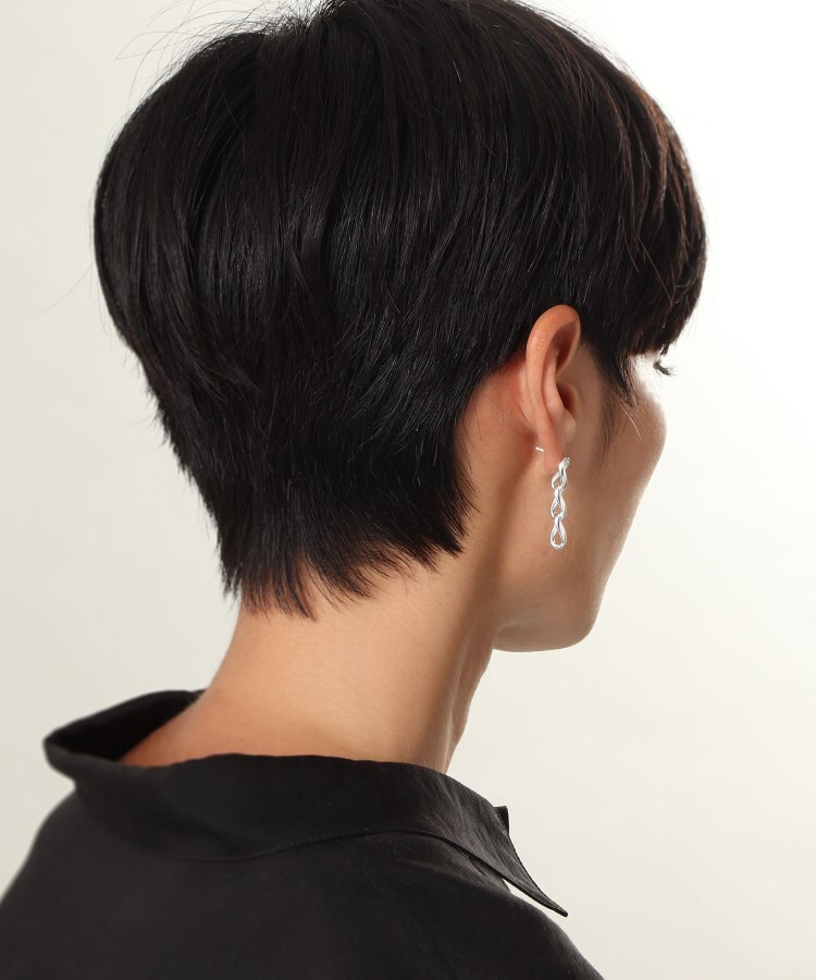 WEB限定】カーブチェーン ストレートピアス(シルバー)(ピアス
