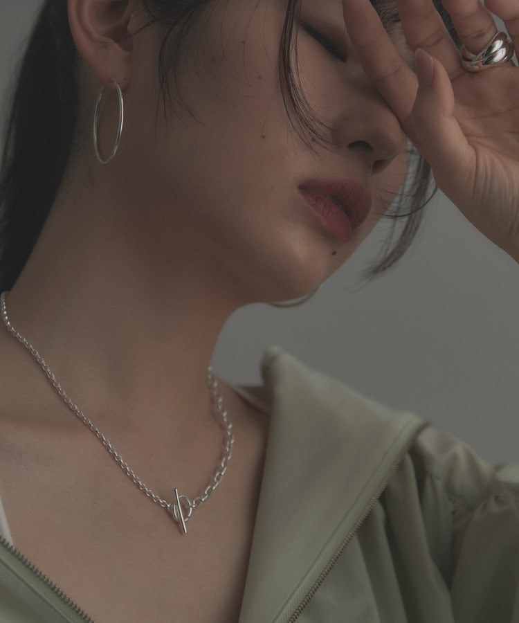 シルバー ミックスネックレス ドームチェーンマンテルネックレス シルバー ミックスネックレス ドームチェーンマンテルネックレス