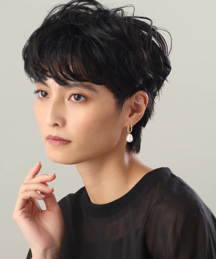 【WEB限定】バロックパール チェーンリンク ショートピアス