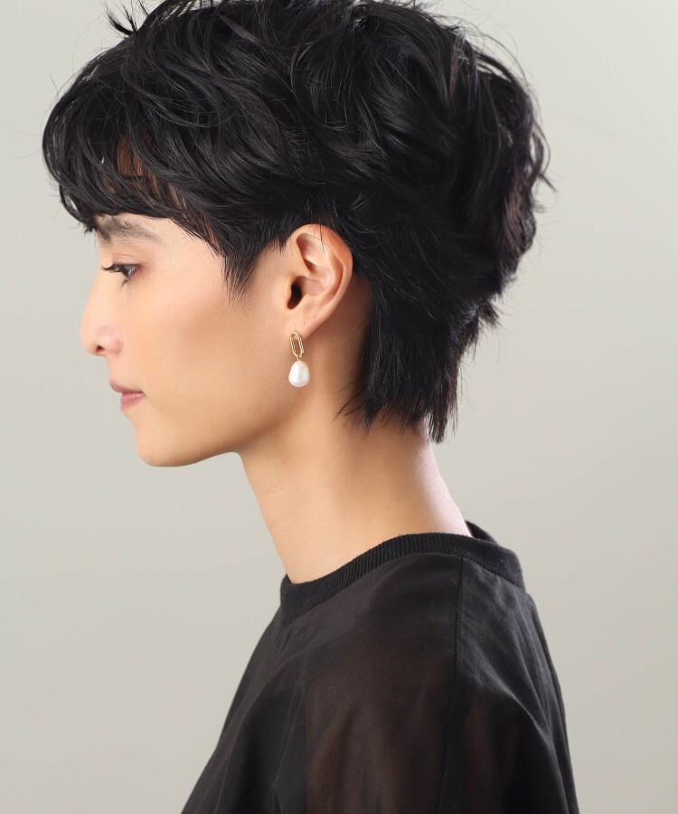 【WEB限定】バロックパール チェーンリンク ショートピアス