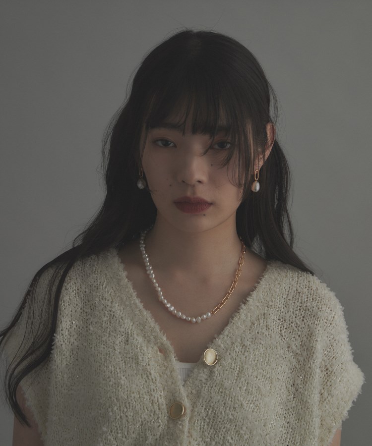シルバー バロックパール チェーンリンク ショートピアス GP シルバー バロックパール チェーンリンク ショートピアス GP