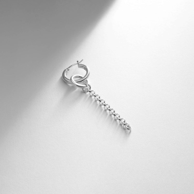 シルバー フープピアス チェーンチャーム（ピアス） | COCOSHNIK