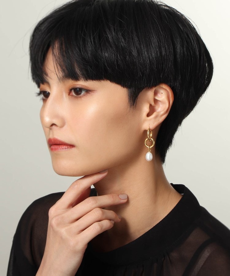 【WEB限定】フープピアス パールチャーム(片耳用)