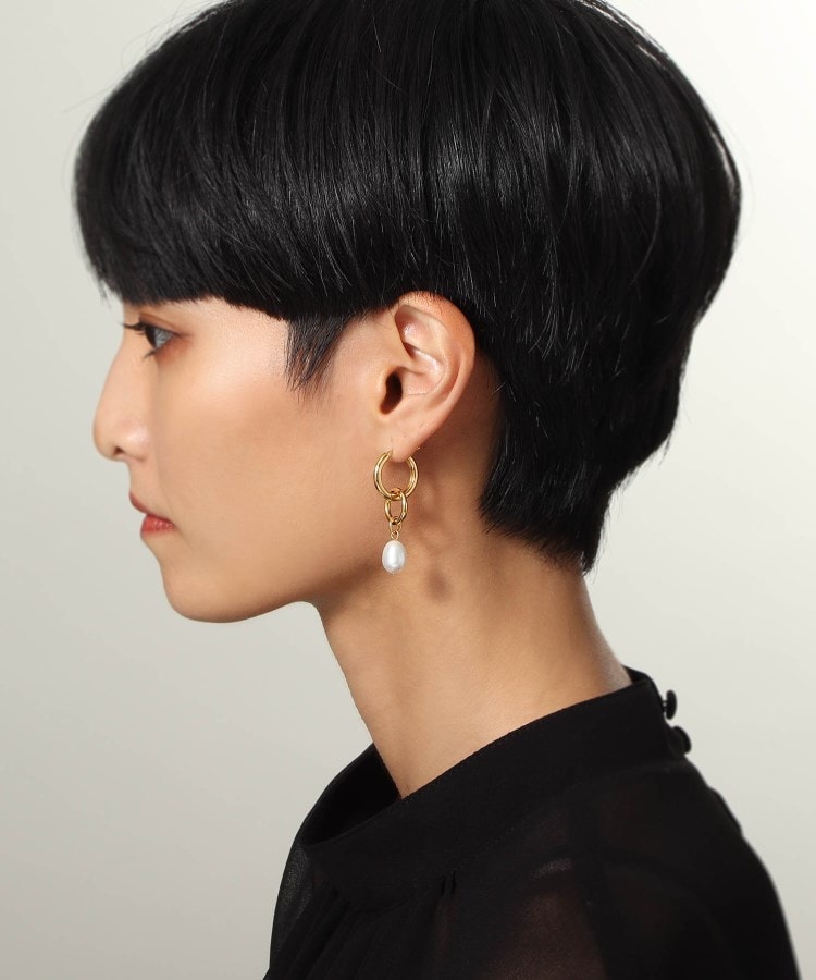 【WEB限定】フープピアス パールチャーム(片耳用)