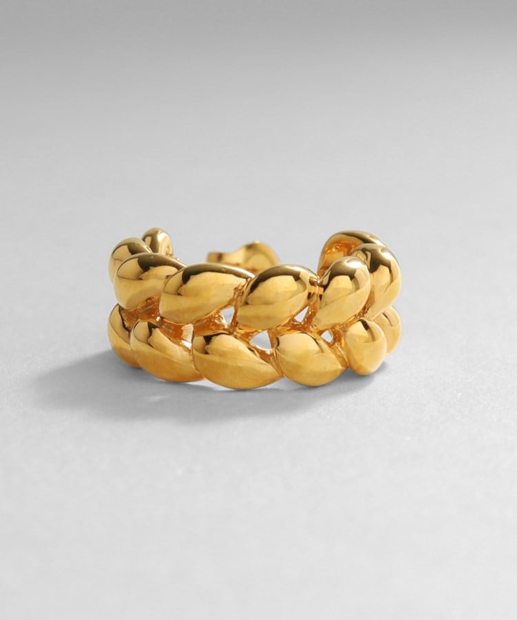 シルバー ニッティングモチーフ フープピアス GP（ピアス