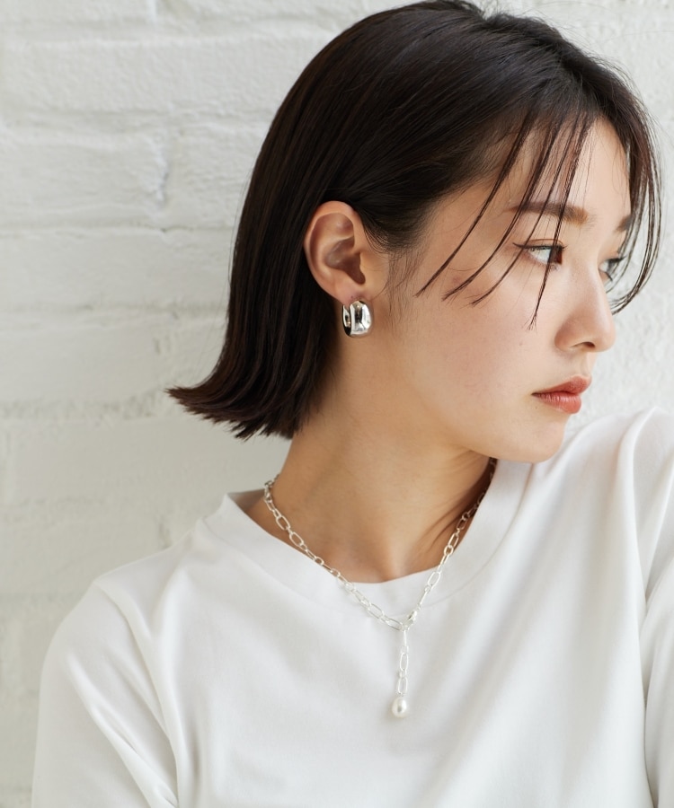 【WEB限定】ホロウフープ ワイドピアス(シルバー)