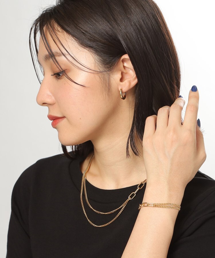 WEB限定】ミックスチェーン ケーブルカーブ ドレープ ネックレス