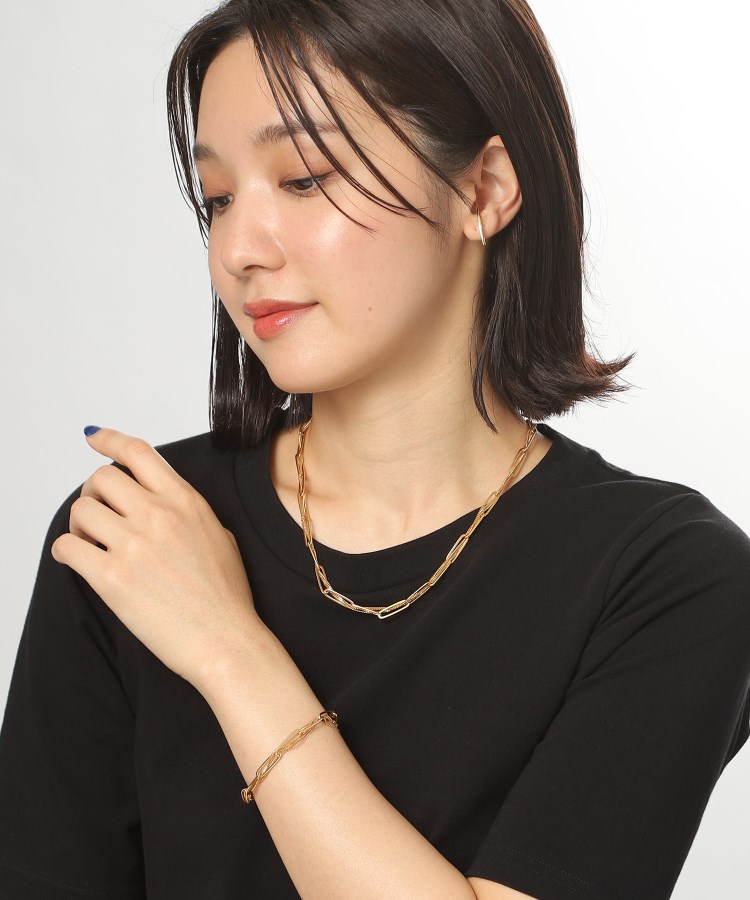 【WEB限定】ミックスチェーン フラットカーブ スルー ブレスレット