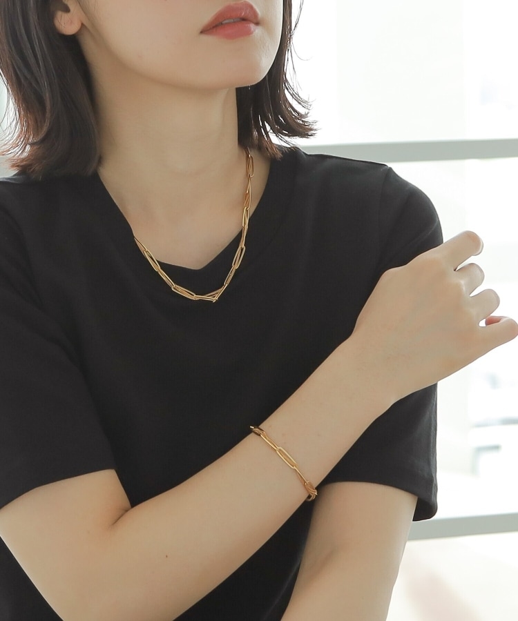 【WEB限定】ミックスチェーン フラットカーブ スルー ブレスレット