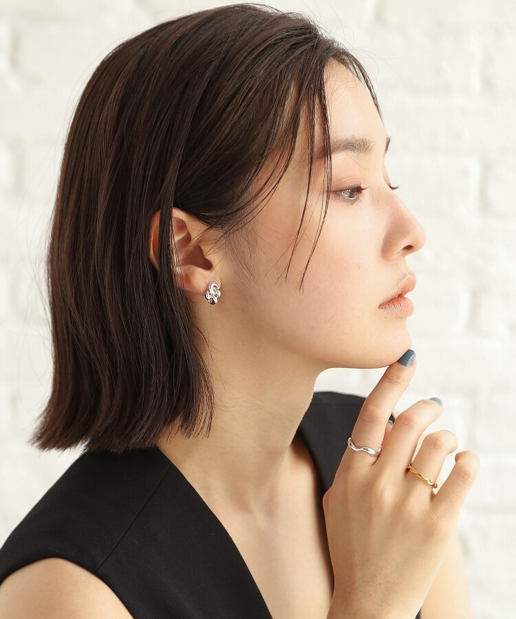 【WEB限定】ニッティングモチーフ ピアス(シルバー)