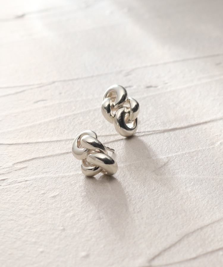 【WEB限定】ニッティングモチーフ ピアス(シルバー)