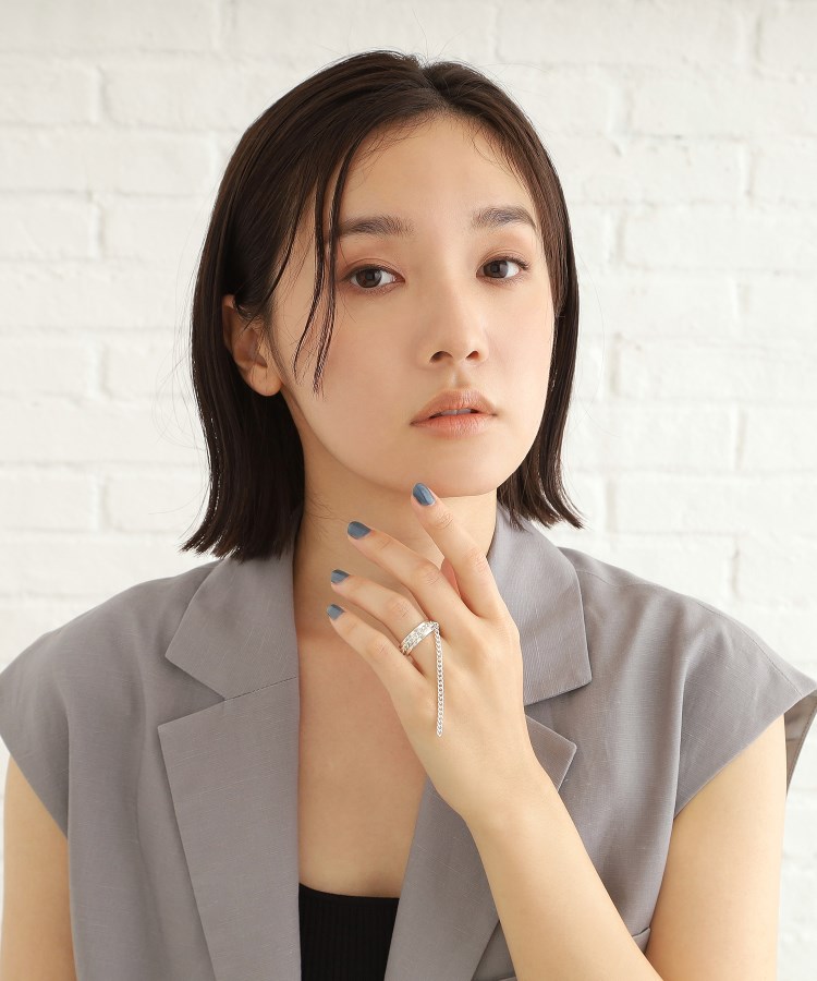 【WEB限定】ハンギング カーブチェーンリング(シルバー)