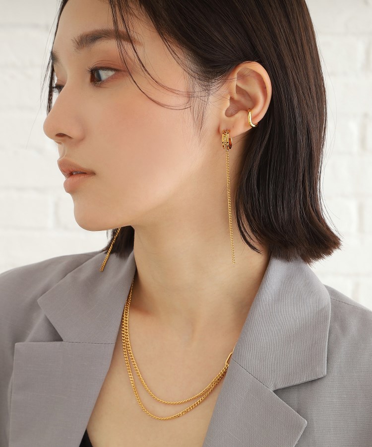 シルバー ハンギング カーブチェーンピアス GP(ピアス シルバー ハンギング カーブチェーンピアス GP(ピアス
