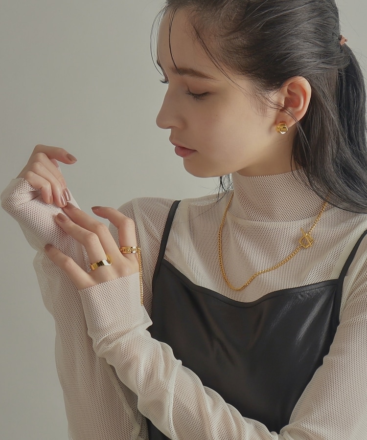 安い割引 シルバー フォールディングピアス オーバーラップ GP（ピアス アクセサリー