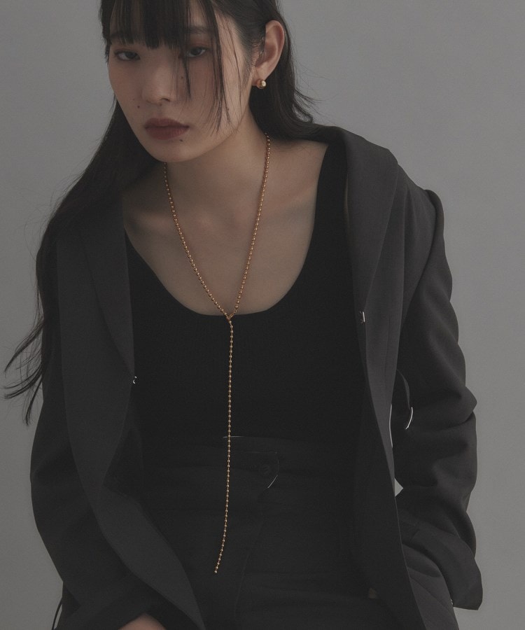 ココシュニック オンキッチュ(COCOSHNIK ONKITSCH)のシルバー ボールチェーン ラリエット ネックレス GP7