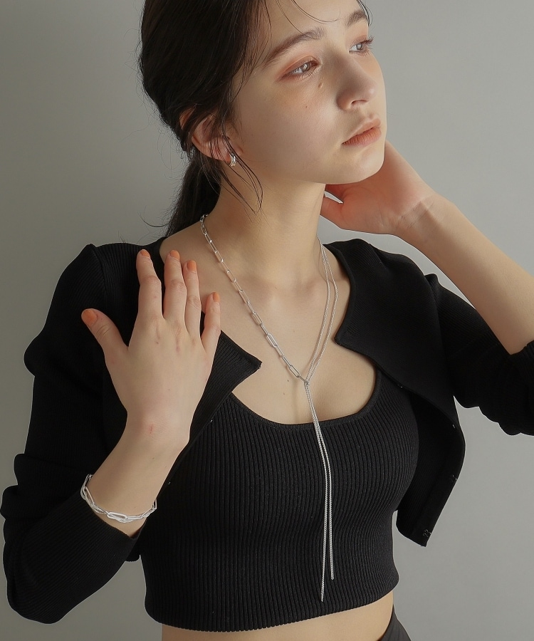ココシュニック オンキッチュ(COCOSHNIK ONKITSCH)のシルバー スモールフープ プランプクロスピアス16