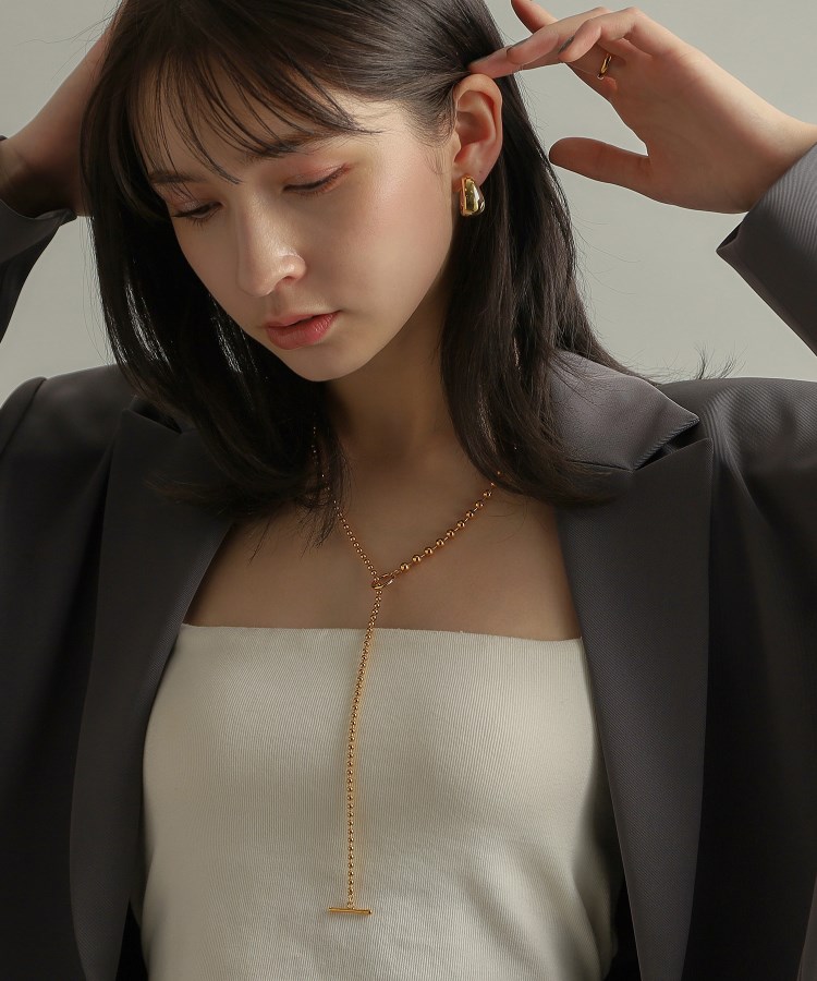 ココシュニック オンキッチュ(COCOSHNIK ONKITSCH)のシルバー ホロウフープ ドロップピアス GP7