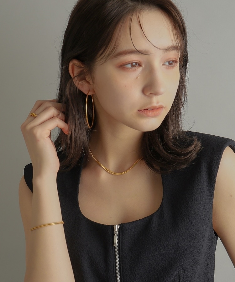ココシュニック オンキッチュ(COCOSHNIK ONKITSCH)のシルバー スネークチェーン ダブルネックレス GP12