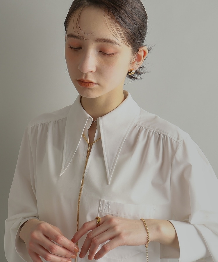 ココシュニック オンキッチュ(COCOSHNIK ONKITSCH)のシルバー ミックスカーブチェーンフリンジ ネックレス GP12