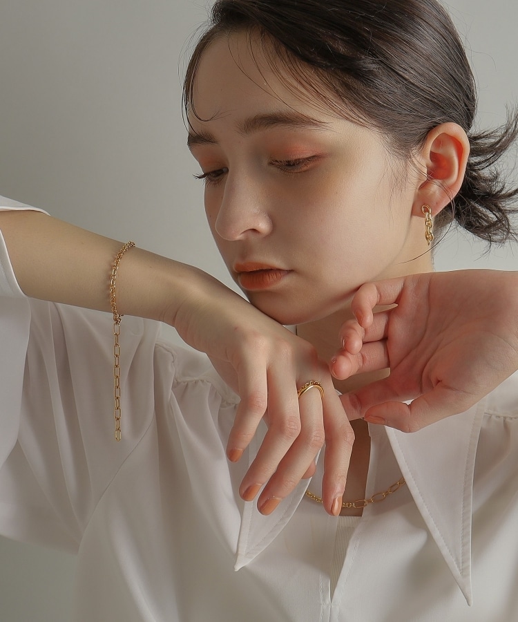 ココシュニック オンキッチュ(COCOSHNIK ONKITSCH)のシルバー ハンギングミックスケーブルチェーン ブレスレット GP17