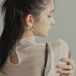 ココシュニック オンキッチュ(COCOSHNIK ONKITSCH)のシルバー フラットケーブルチェーン パールステーションネックレス11