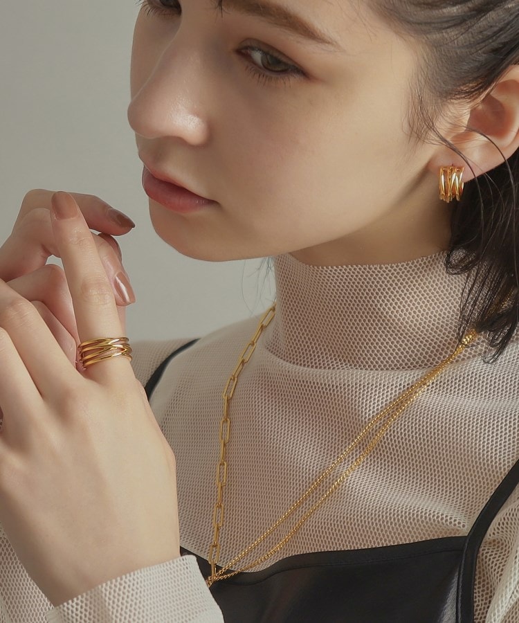 ココシュニック オンキッチュ(COCOSHNIK ONKITSCH)のシルバー クロッシングラインリング GP8