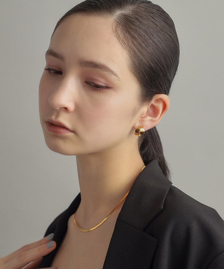 ココシュニック オンキッチュ(COCOSHNIK ONKITSCH)のシルバー デザインチェーン フラットスネークネックレスM GP9