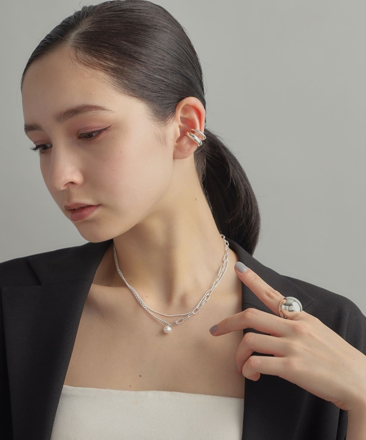 ココシュニック オンキッチュ(COCOSHNIK ONKITSCH)のシルバー ダブルプランプ イヤーカフ13