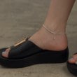 ココシュニック オンキッチュ(COCOSHNIK ONKITSCH)のシルバー スネークチェーン ダブルアンクレット9