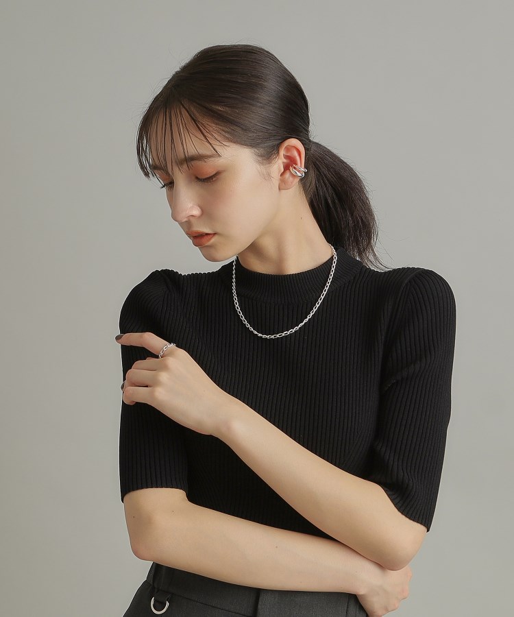 シルバー デザインチェーン ロングカーブネックレス(ネックレス シルバー デザインチェーン ロングカーブネックレス(ネックレス