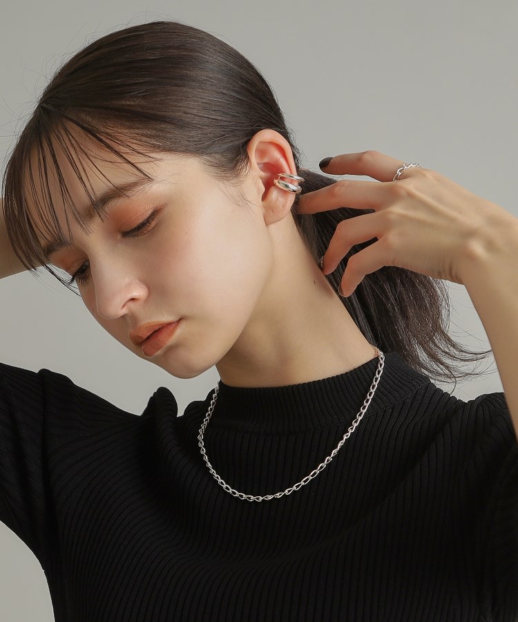 シルバー デザインチェーン ロングカーブネックレス(ネックレス シルバー デザインチェーン ロングカーブネックレス(ネックレス