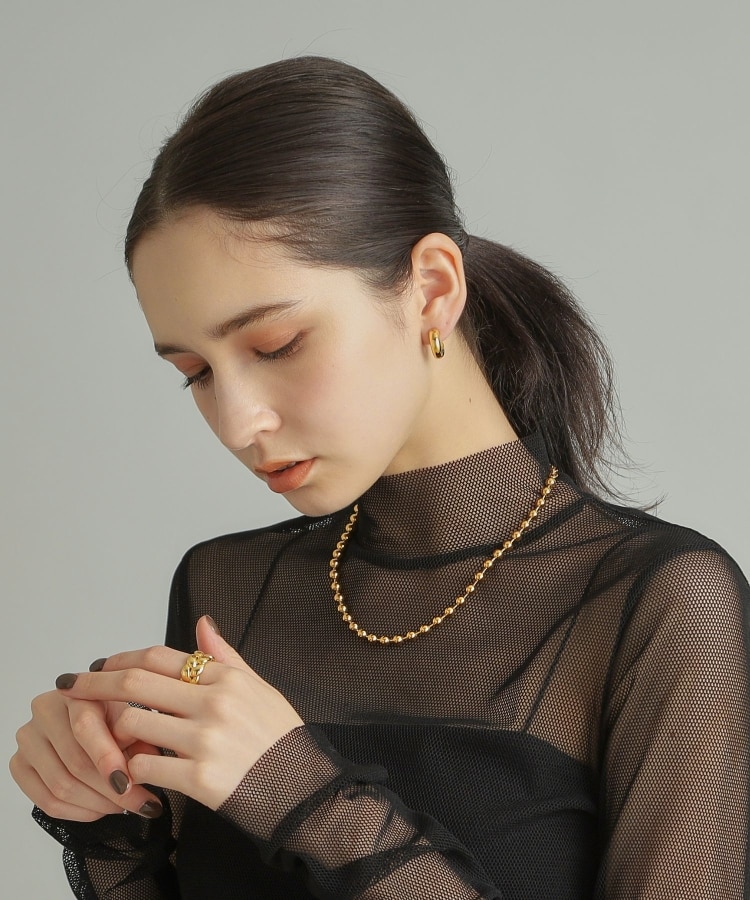ココシュニック オンキッチュ(COCOSHNIK ONKITSCH)のシルバー ホロウフープピアス ラウンドM GP12