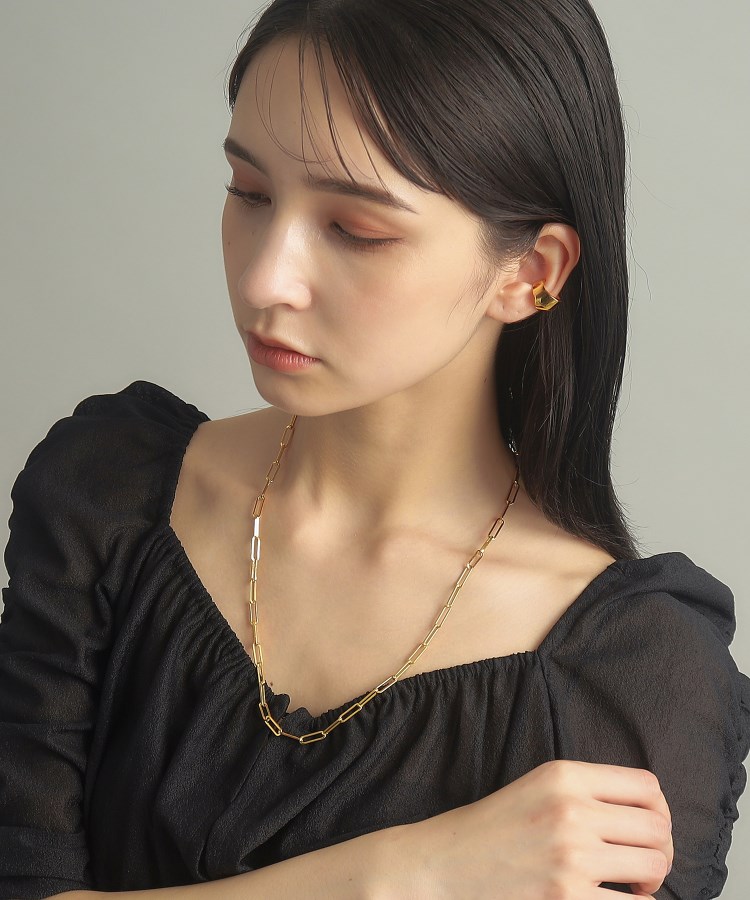 ココシュニック オンキッチュ(COCOSHNIK ONKITSCH)のシルバー デザインチェーン フラットケーブルネックレス（55cm） GP8