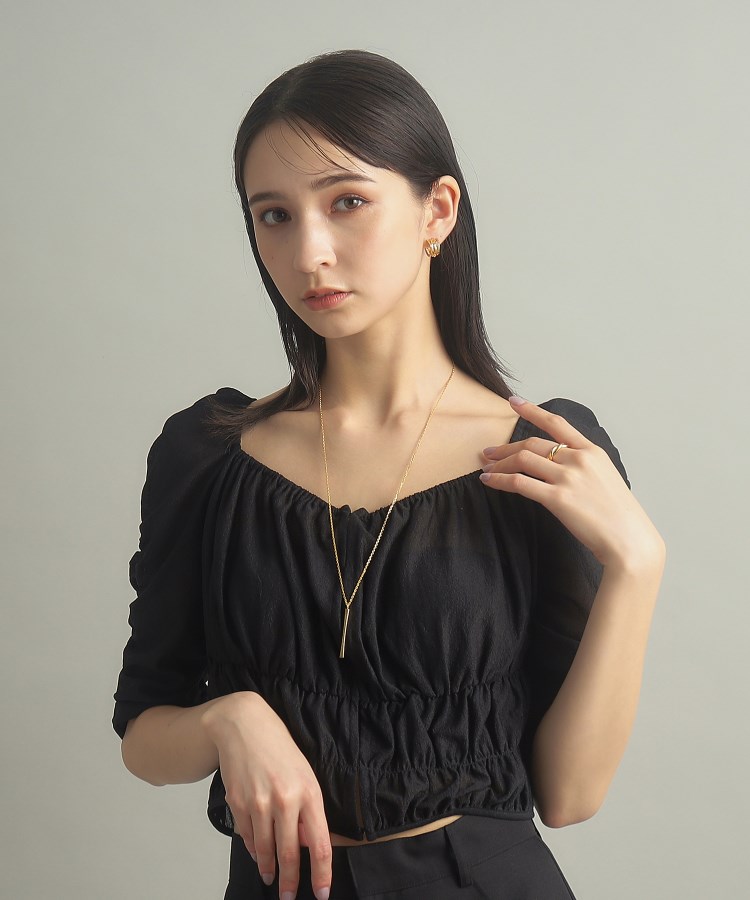 ココシュニック オンキッチュ(COCOSHNIK ONKITSCH)のシルバー スロープカットバーネックレス GP8