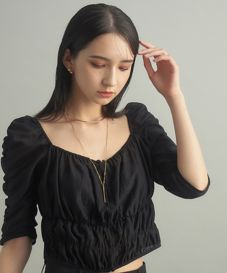 ココシュニック オンキッチュ(COCOSHNIK ONKITSCH)のシルバー スロープカットバーネックレス GP15