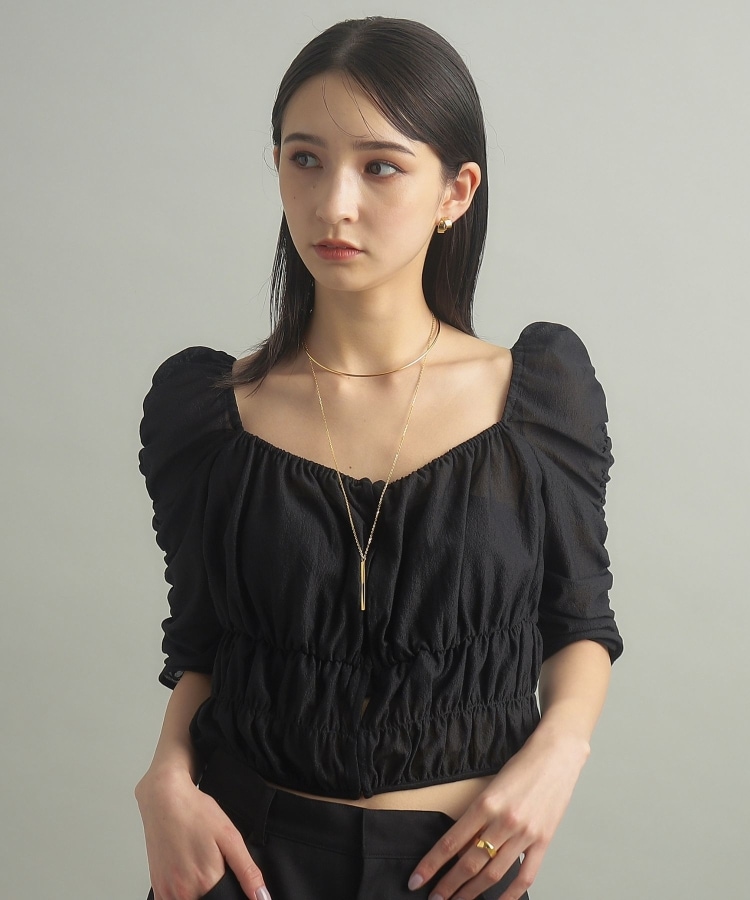 ココシュニック オンキッチュ(COCOSHNIK ONKITSCH)のシルバー スロープカットバーネックレス GP16