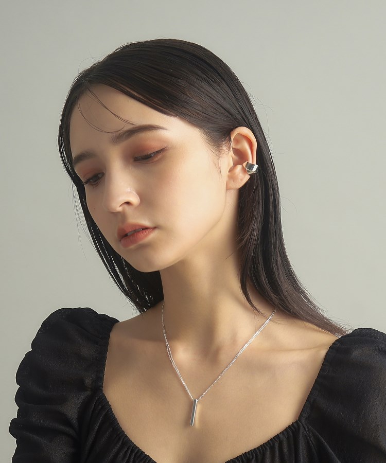 ココシュニック オンキッチュ(COCOSHNIK ONKITSCH)のシルバー ダブルチェーンスクエアバーネックレス9