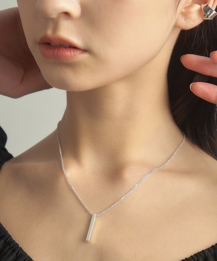 ココシュニック オンキッチュ(COCOSHNIK ONKITSCH)のシルバー ダブルチェーンスクエアバーネックレス10