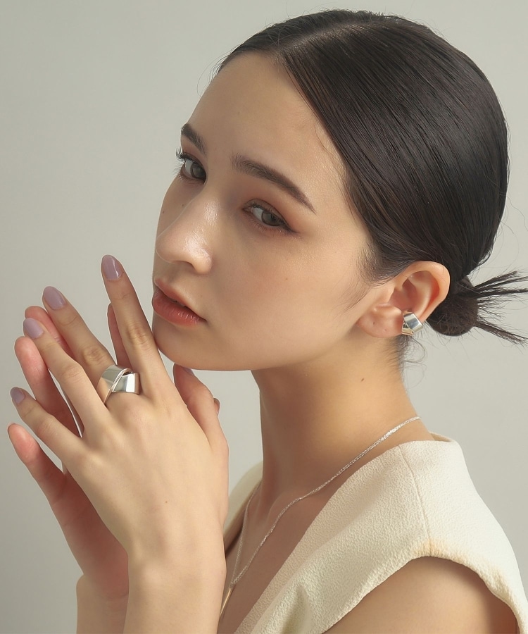 ココシュニック オンキッチュ(COCOSHNIK ONKITSCH)のシルバー ダブルチェーンスクエアバーネックレス13