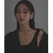 ココシュニック オンキッチュ(COCOSHNIK ONKITSCH)のシルバー カットケーブルチェーン レクタングルマンテルネックレス GP15